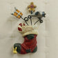 Christmas Santa Boot Stocking Brooch Pin with Gift Box Gingerbread Man & Plane