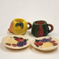 Popular Imports 8 pc Miniature Tea Set Fruit Plate TMI/FRT Polystone Resin 1994