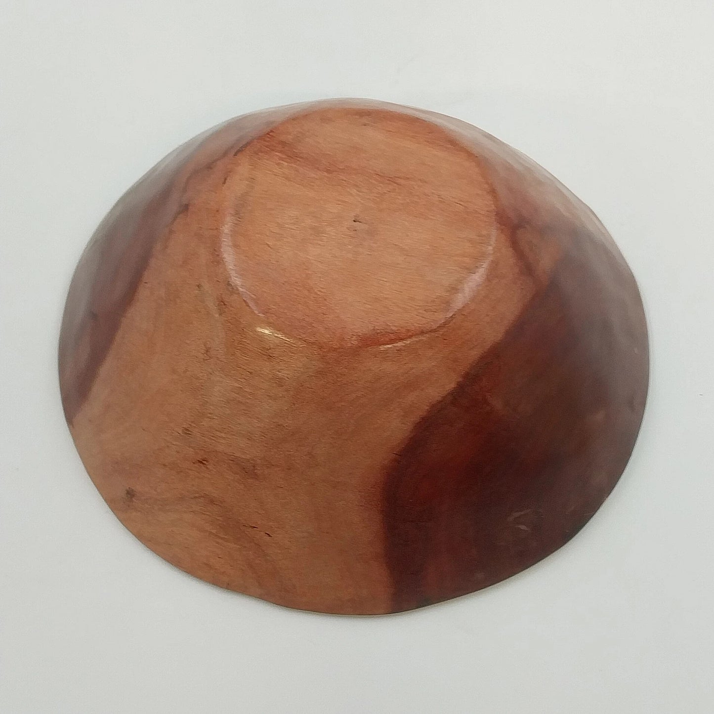 Zimbabwe Hand Carved Olive Wood Bowl 7" African Batik Animal Print Varnished Vtg