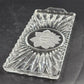 Stollen Platte Crystal Cake Plate Tray German Christmas Floral w Handles 14.25"