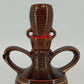 Japanese Brown Rickshaw Decanter Saki Shot Stopper Ceramic Hand Painted Barware