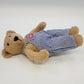 OshKosh B'gosh Teddy Bear Stuffed Plush Hickory Stripe Overalls 12" Vintage 1987