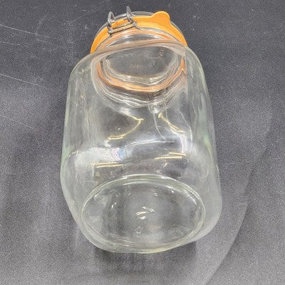 Bocal Le Parfait Wire Bail Canning Jar Super Glass Canister 1 Liter 8.5" Vintage