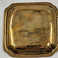 Italian Square Serving Wall Gold Plate Solid Cast Brass 6" with Double Rim Edge