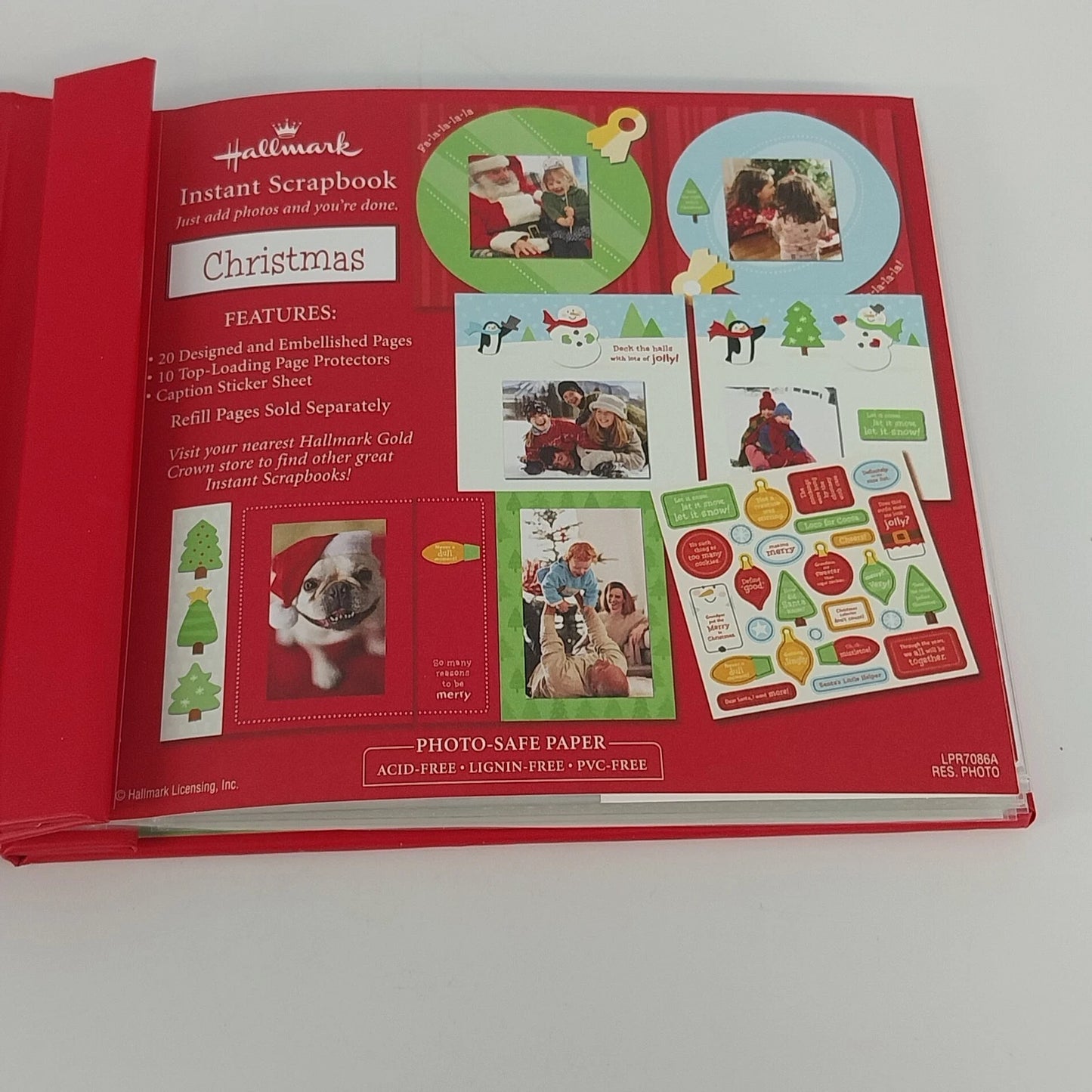 Hallmark Christmas Tis the Season Instant Scrapbook 20 Pages 6" x 6" Red New