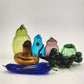 7 Pc Hand Blown Glass Fruit & Vegetable Set Large Translucent Art Glass Taiwan