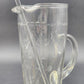 Etched Clear Glass Martini Pitcher 1 Qt w/ Stirrer Fused Handle 8"