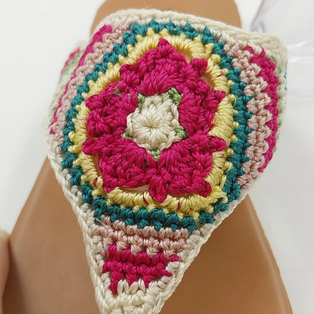 The Sak Everly Crochet Floral Thong Sandals Multicolor Women's Size 7 Boho China