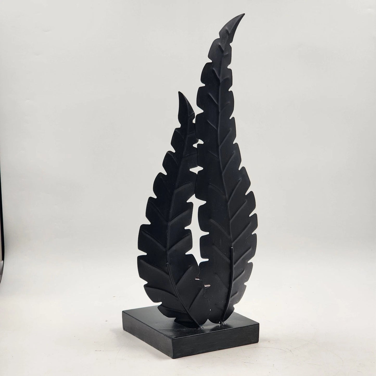 Metal Fern Floral Leaf Candle Holder Brown Holds Large 4" Pillar 19.5" Decor