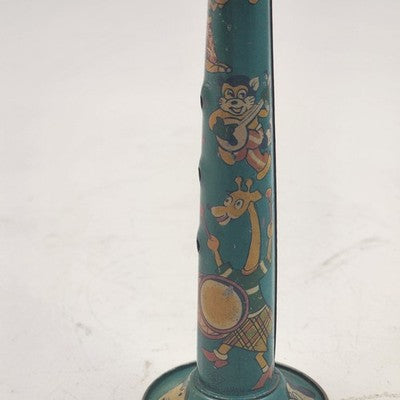 Metal Tin Lithograph Horn Kazoo 6.75" Cartoon Characters Toy Musical Instrument