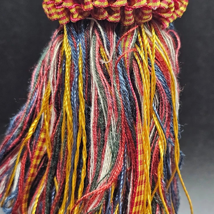 Tassel Curtain Craft Set 2 Wood Tie-Back Ribbon Blue Gold Red Fall Color