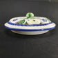 Bombay Style Porcelain Potpourri Covered Dish Floral Reticulated Bowl w Lid