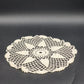 White Crochet Pineapple Design Doily Vintage 12-Inch Round Linen Pad