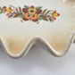 Vintage Ruffled Edge Ceramic Bowl 12 Inch Autumn Floral
