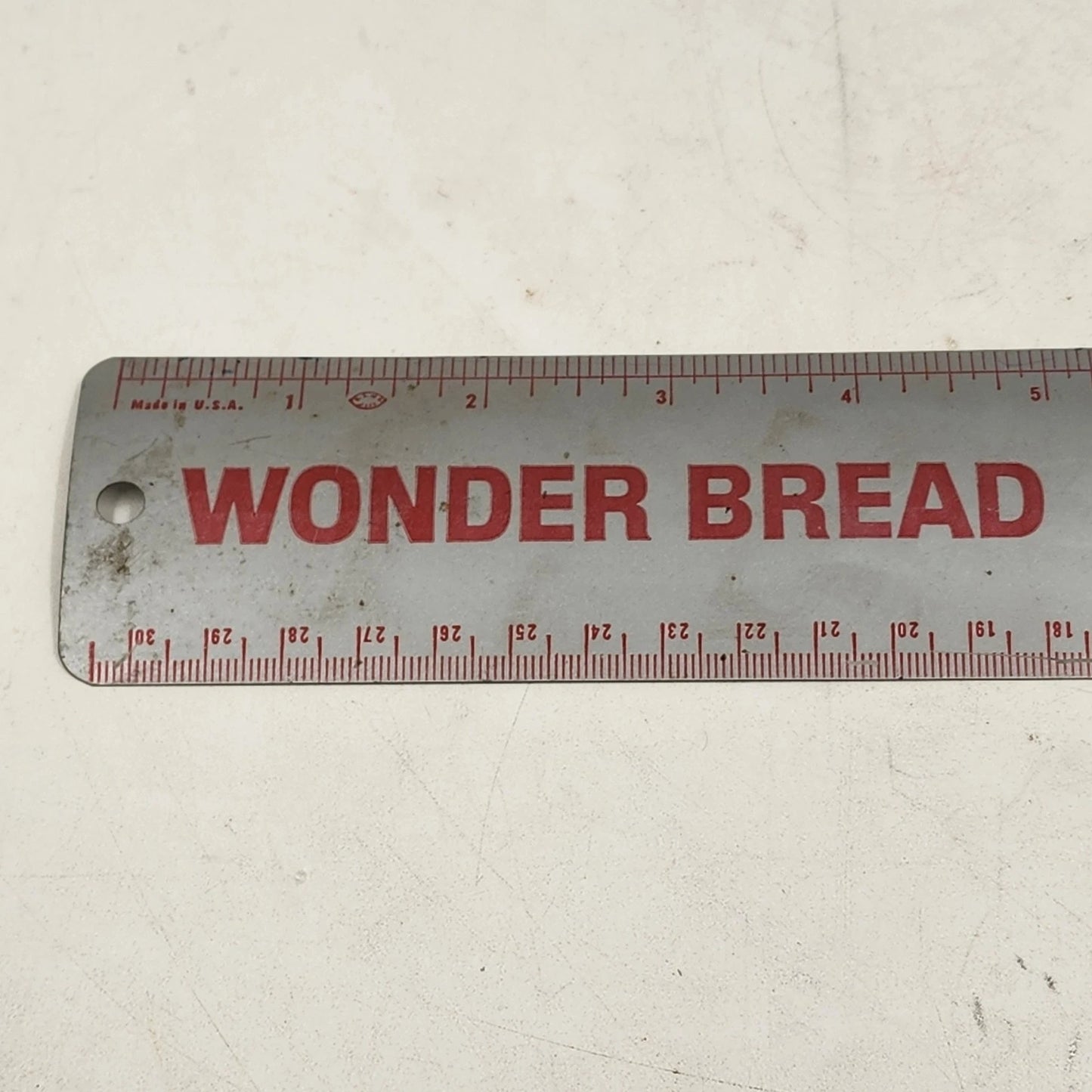 Wonder Bread Metal Ruler 12" Advertising Sign Helps Build Strong Bodies 12 Ways