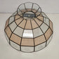 Tiffany Style Swag Lamp Shade Stained Slag Glass Multifaceted Leaded 15.5" Vtg