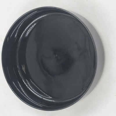 Japan Ceramic Trinket Pot Box 6" Black Gold Gilt Bird & Flowers Ring Box