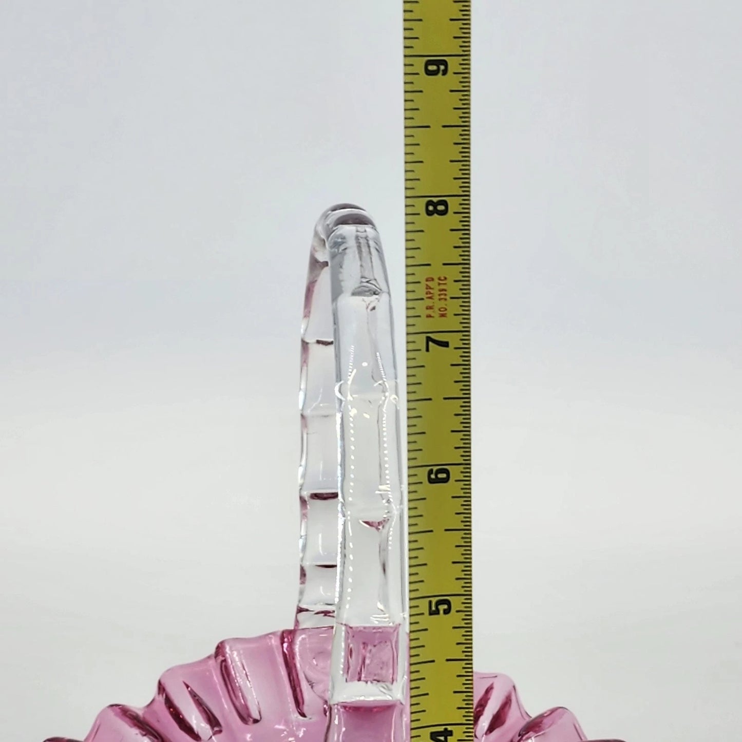 Vintage Fenton Cranberry Glass Basket Coin Dot Ruffled Handle