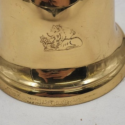Dept 56 Brass Bell Long Decorative Handle with Logo Polished Etched Dog 4" x 10"