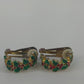 Avon Christmas Holly Berry Clip On Earrings Gold Tone Red Green Jewelry Vintage