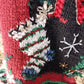 Tiara International Merry Christmas Sweater Size S Shoulder Pads Holiday Scene