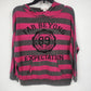 Derek Heart Hoodie Pullover Pink Striped Women's Medium Far Beyond Expectation