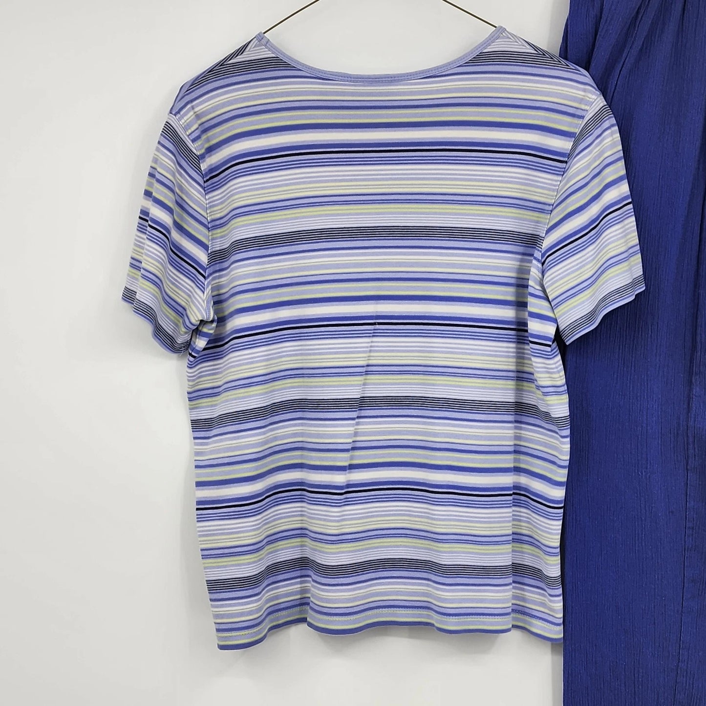 Sonoma Life Style 2 Pc Set Women's L Striped Top Blue Pants Cotton Loungewear