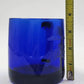 2 Cobalt Blue Coffee Mug Cups 12 oz Etched Running Wolves France
