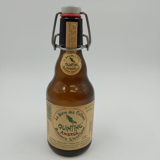 La Biere Des Collines QUINTINE Ambree Brasserie Ellezelloise Alcohol Bottle 8"