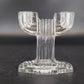 Anchor Hocking Queen Mary Clear Glass Pattern Double Candle Holder 4.5" Vintage