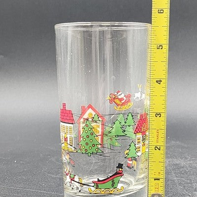 Set Of 4 Hi-Ball Glasses 11oz 5.5" by The Joy Of Christmas Carlton Glass USA NOS