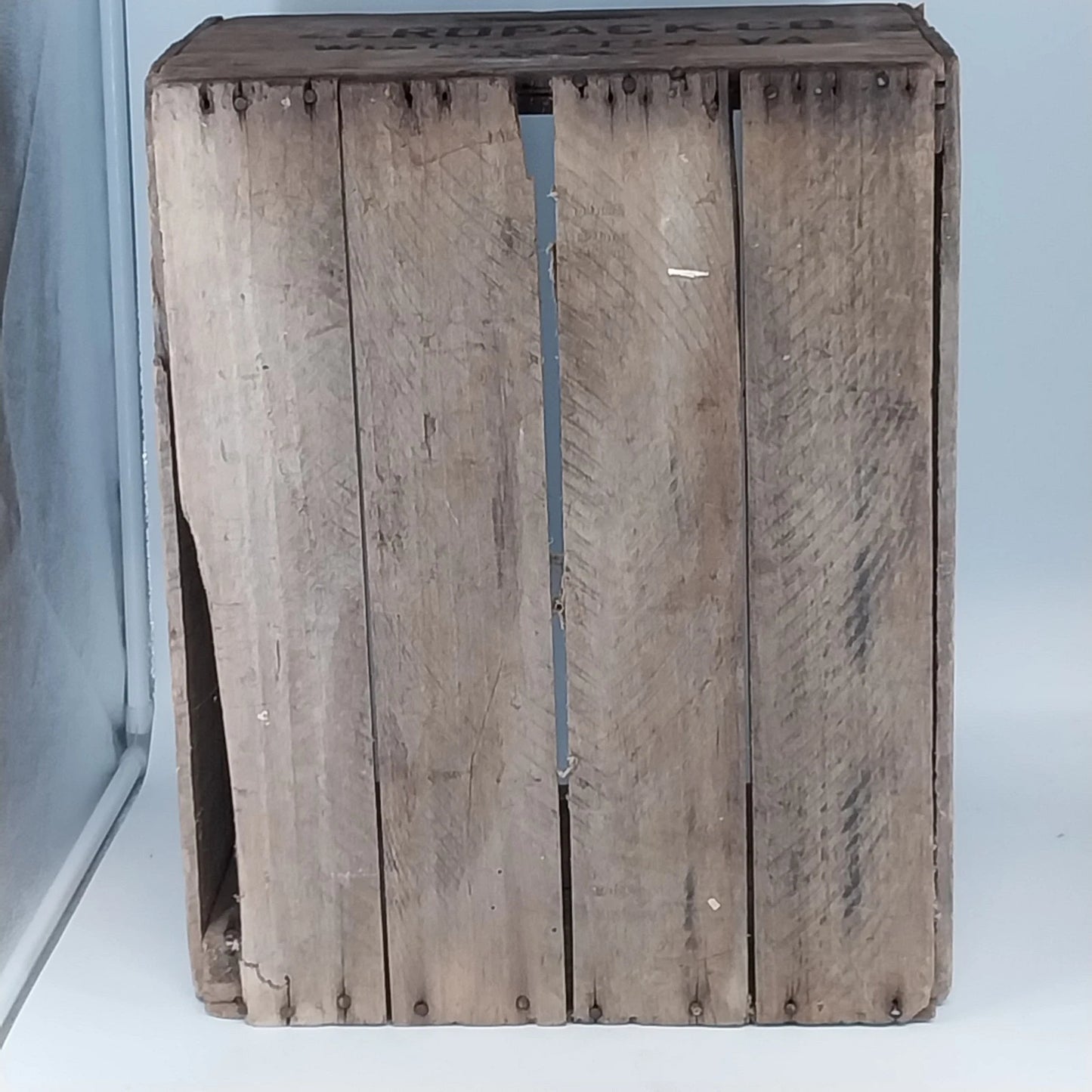 Zeropack Wooden Crate Winchester VA Advertising Storage Box Vintage 18x15x12