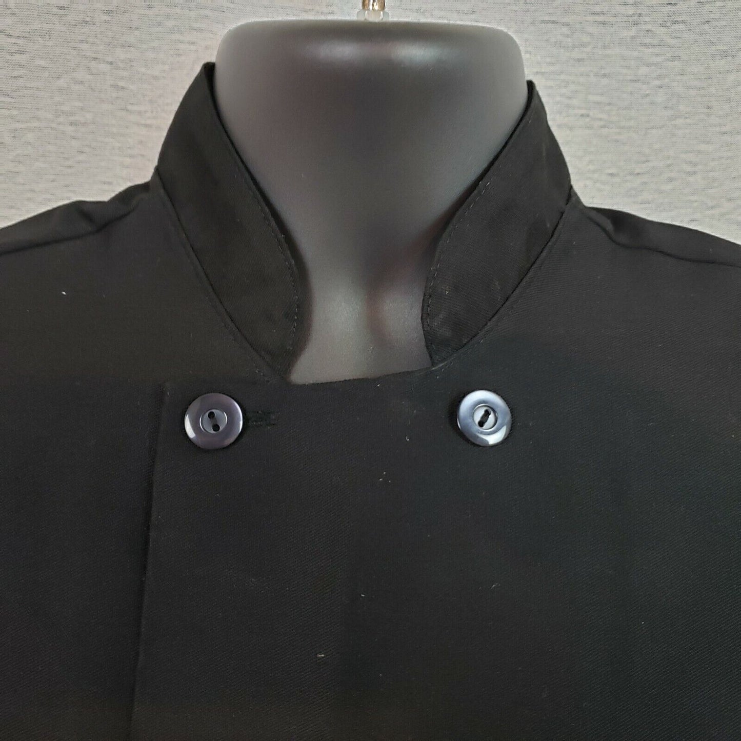 Fame Fabrics C10P Chef Coat Black XL 10 Button Long Sleeve
