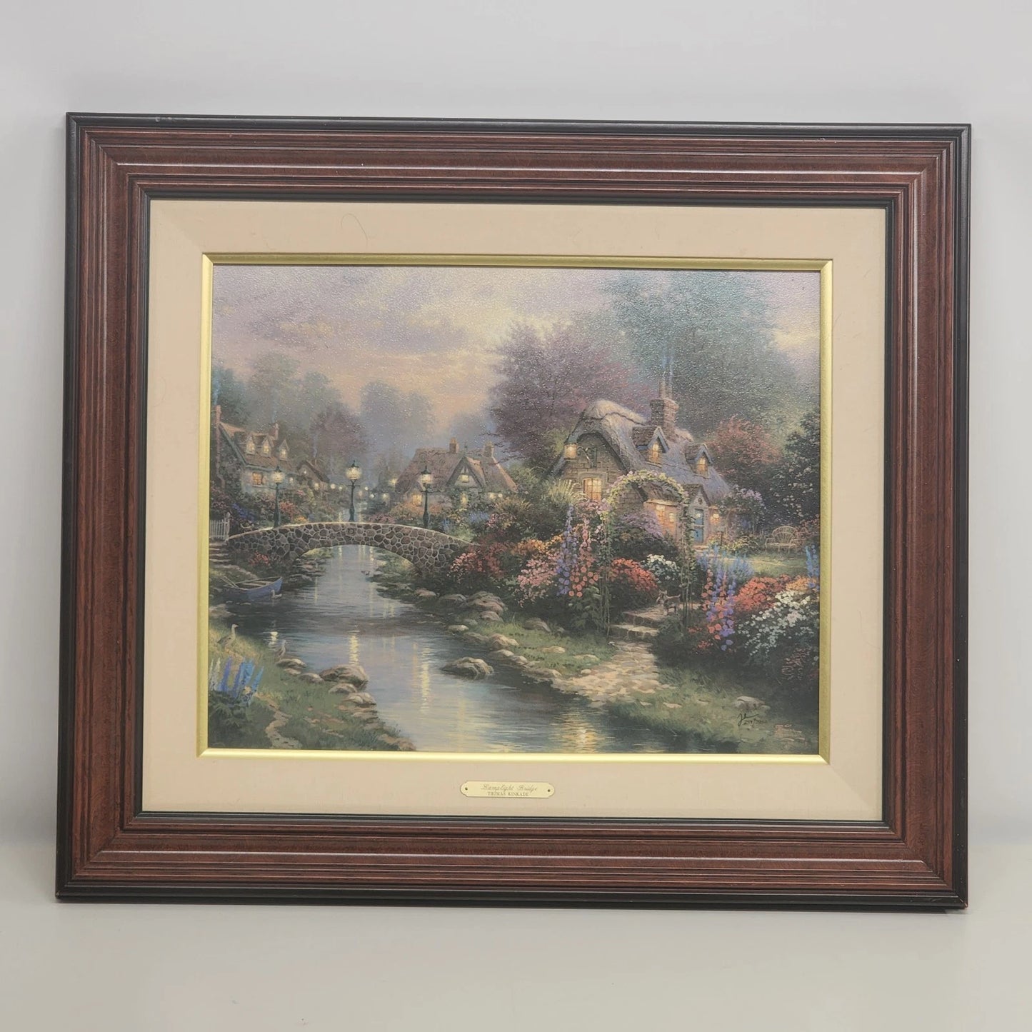 Thomas Kinkade Lamplight Bridge Ltd Edit Canvas 20x16 Hand-Highlighted 259/2950