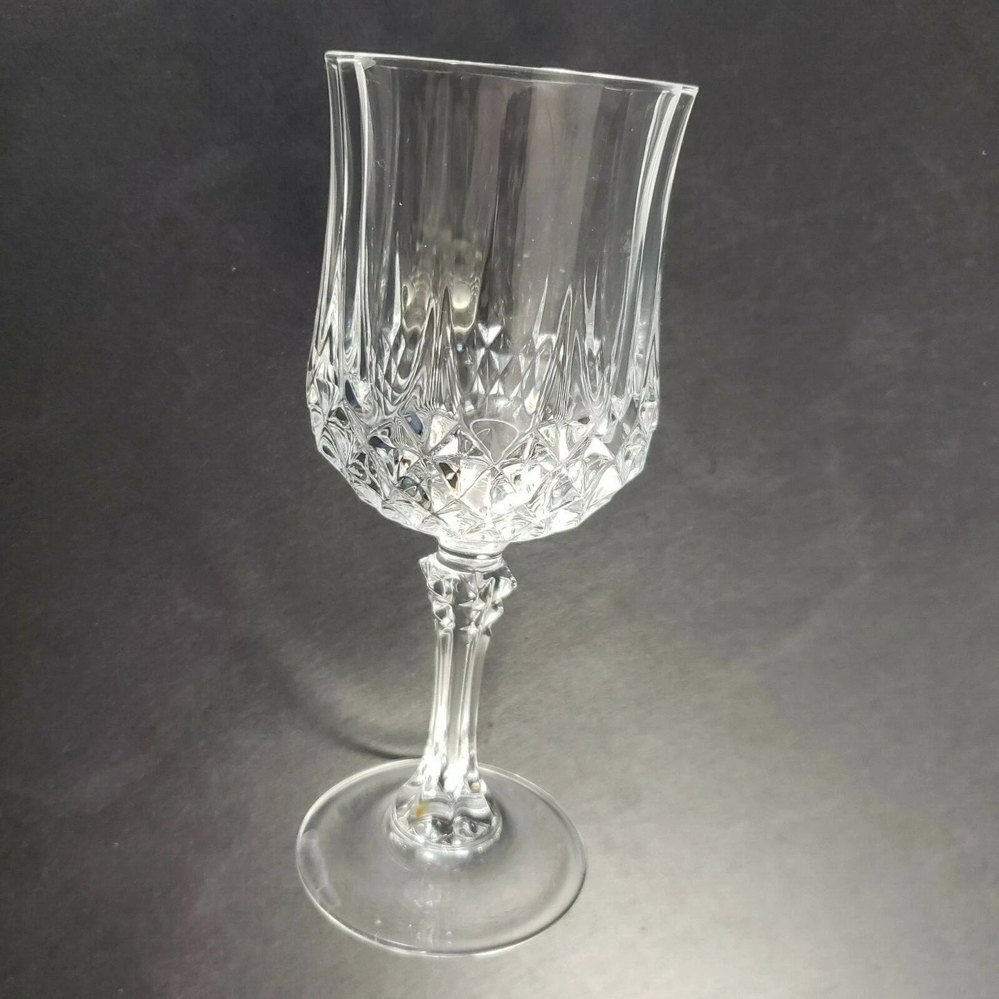 4 Cristal D'Arques-Durand Clear Longchamp Lead Crystal Stemmed Wine Glasses 6½"