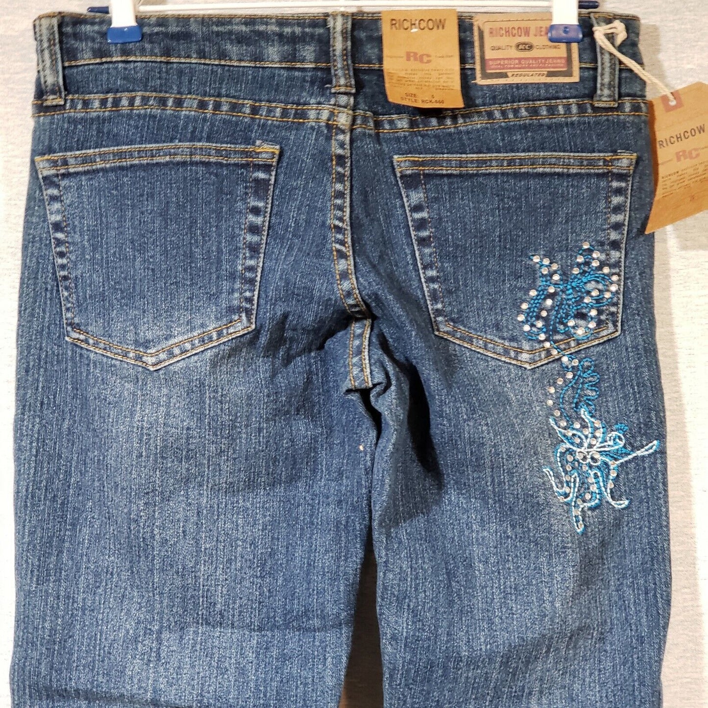 Richcow Womens Western Skinny Dark Denim Jeans Size 5 NWT