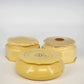 Antique 3pc Celluloid Vanity Set Art Deco French Cream Tan Powder Hair Receiver
