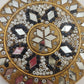 Gold Tone Round Pocket Mirror 2.75" Beaded Ornate Geometric Mosaic Star Design