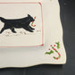 Prairie Dog Pottery Black Newfoundland Candy Cane Christmas Plate 9.25" Square