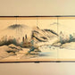 Toyo Japan Byobu 4 Panel Sansuiga Landscape Brass Trim Wall Screen 66x36 Hangers
