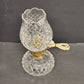 Waterford Crystal Hurricane Table Lamp 13" Tulip Style Clear Glass Brass Accents