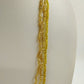 Lot of 3 Yellow Gold Tone Glass and Acrylic Beaded Necklaces Small Round 17"