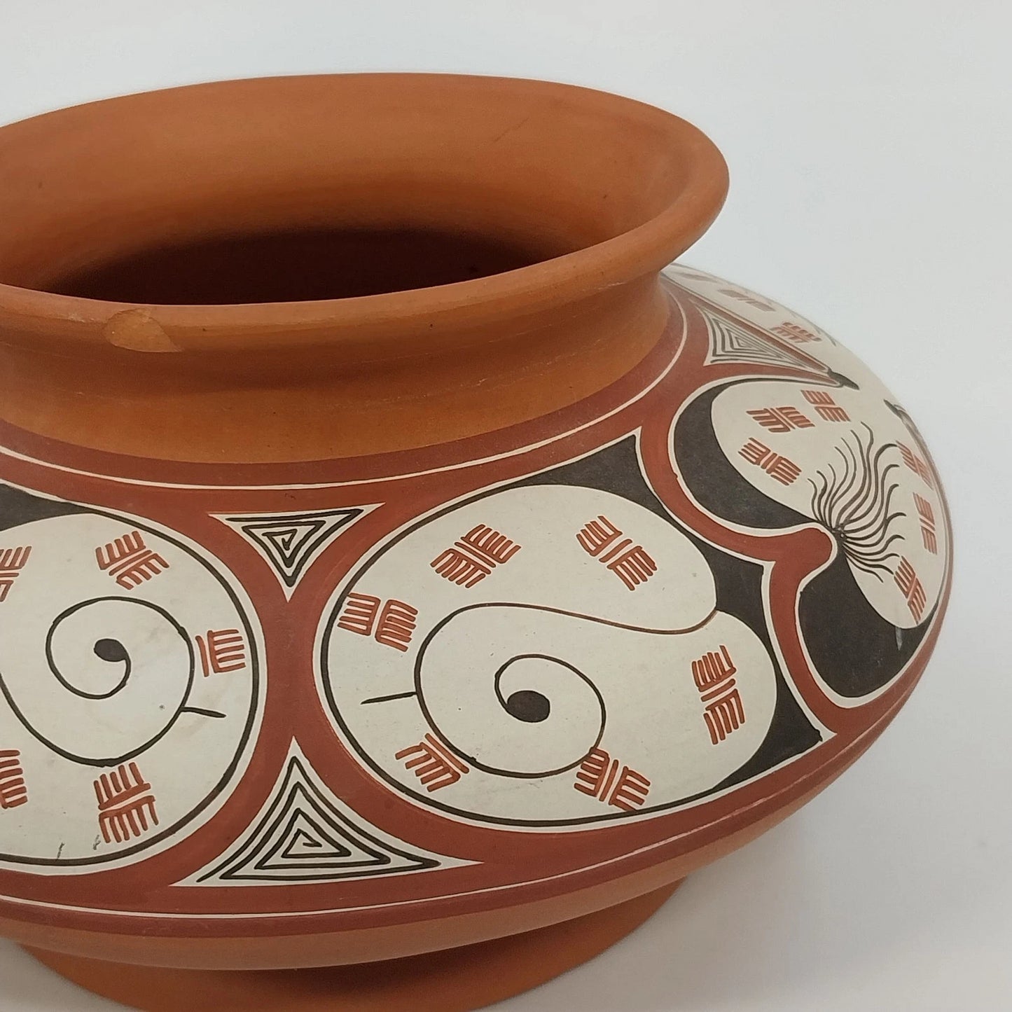 Quíbor Lara Venezuela Terracotta Vase Geometric Aruba 6.75" Vintage Chipped