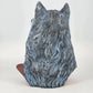 Native American Style Ceramic Bust Wolf Headdress Statue 11.5" Large Crystalline