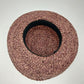 Purple Woven Straw Sun Hat Bow with Black Rose Grosgrain Floral Flower Band 15"