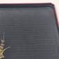 Japanese Plastic Square Food Serving Tray 10.5" Black and Red Trim Floral Image