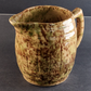 Beige & Brown Ceramic Spongeware Pitcher Morton Pottery Vintage Barrell Style
