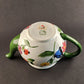 Pacific Rim Ceramic Teapot Hand Painted Butterflies Bugs Flowers White and Green