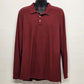 Croft & Barrow XLT Shirt Knit 3 Button Polo Long Sleeve Deep Red Tall Men's