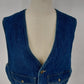 Liz Wear Denim Vest Size L 100% Cotton V-Neck Sleeveless Pockets Metal Buttons